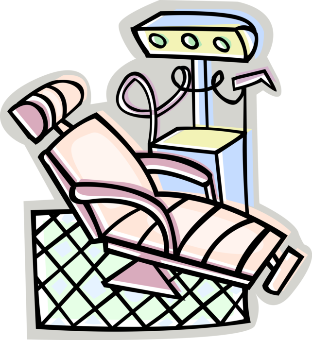 Vector Illustration of Dentist Chair in Dental Office