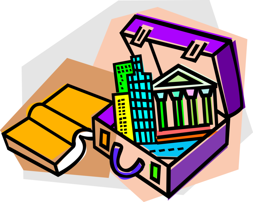 Vector Illustration of Business Briefcase with Banking and Financial Investments