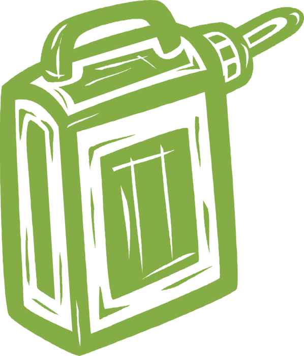 Vector Illustration of Gasoline Jerry Can Container for Transferring, Storing, and Dispensing Oil Based Liquids
