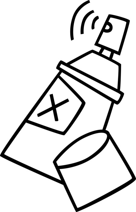 Vector Illustration of Aerosol Spray Dispenser with Propellant Under Pressure