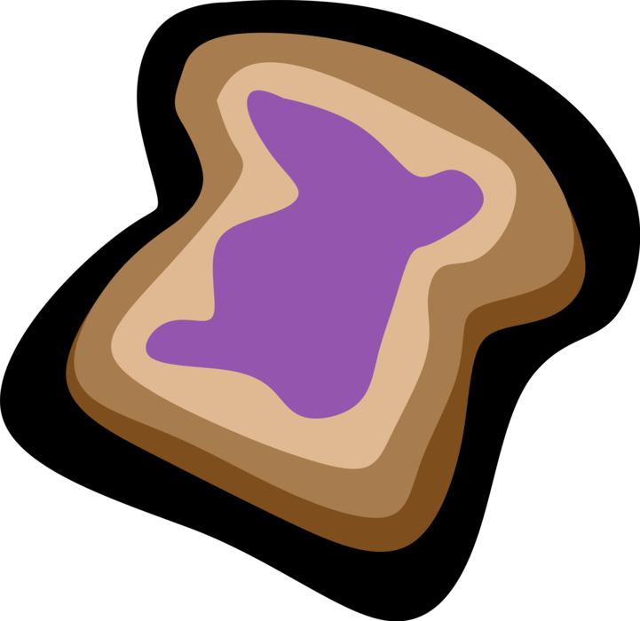 Vector Illustration of Toast with Fruit Jam or Jelly Spread