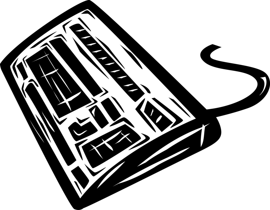 Vector Illustration of Computer Keyboard for Input of Alphanumeric Data