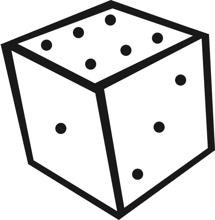 Vector Illustration of Dice used in Pairs in Casino Games of Chance or Gambling