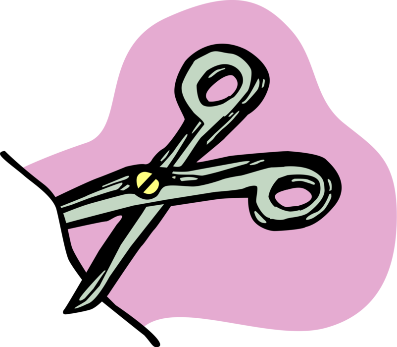 Vector Illustration of Scissors Hand-Operated Shearing Tools