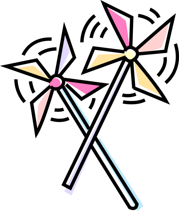 Vector Illustration of Pinwheel Child's Spinning Toy