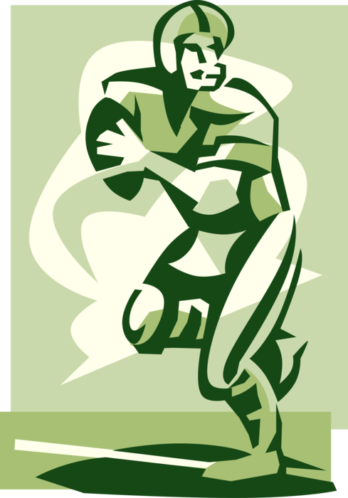 Vector Illustration of Football Player Quarterback Throws Football in Game