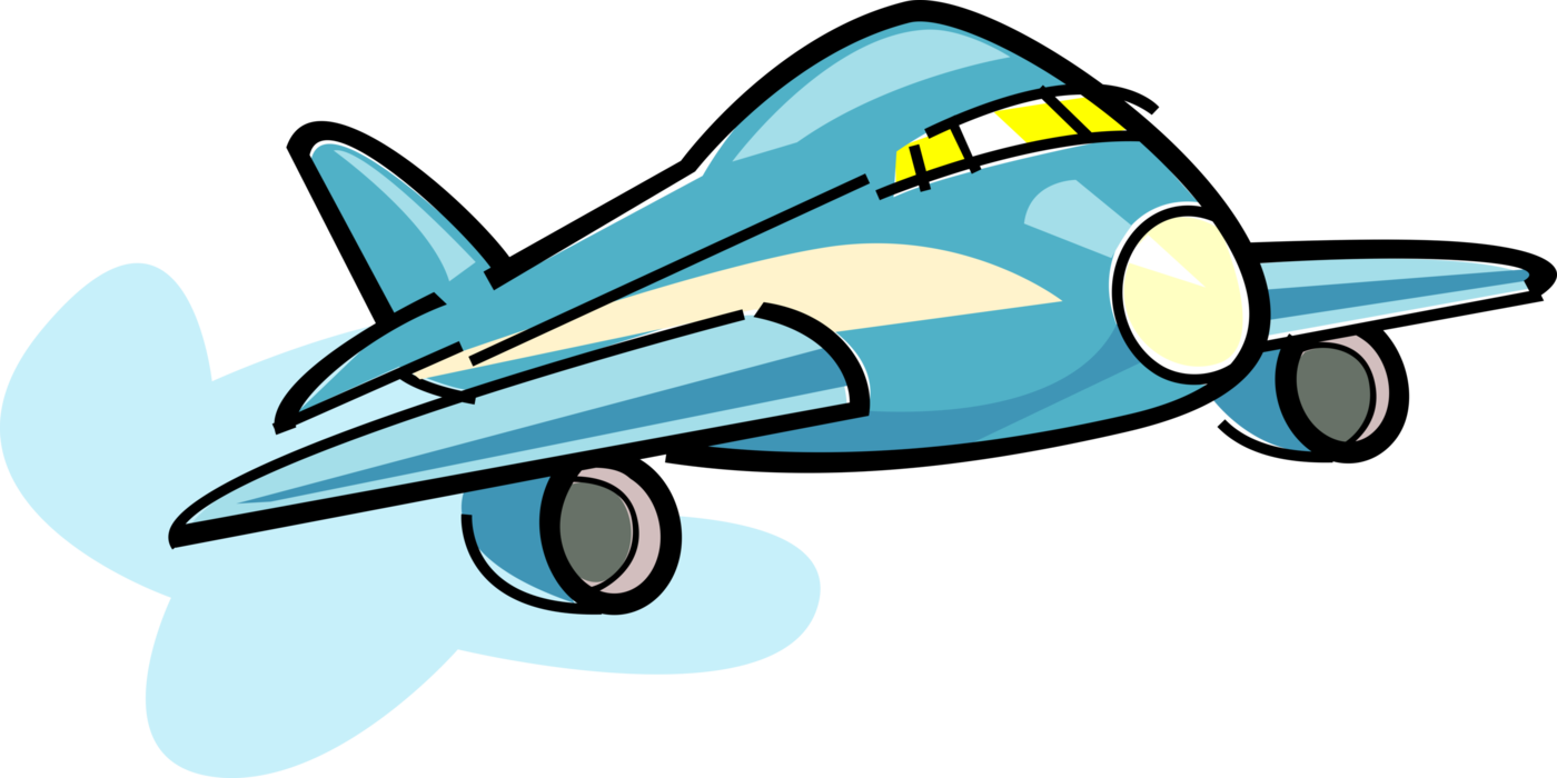 Vector Illustration of Commercial Airline Passenger Jet Airplane Aircraft in Flight