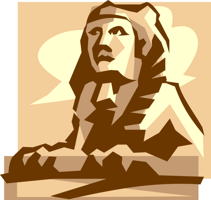 Vector Illustration of Ancient Egyptian Great Sphinx of Giza Cairo Egypt