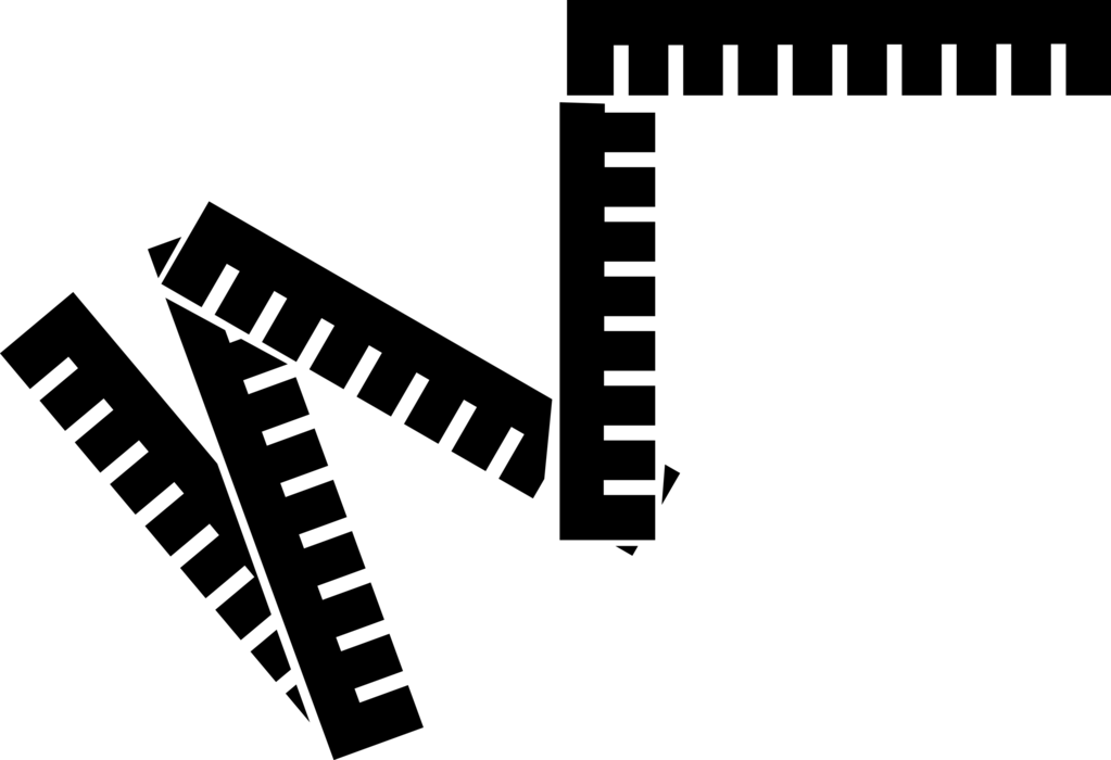 Vector Illustration of Folding Ruler, Rule or Line Gauge Measures Distances