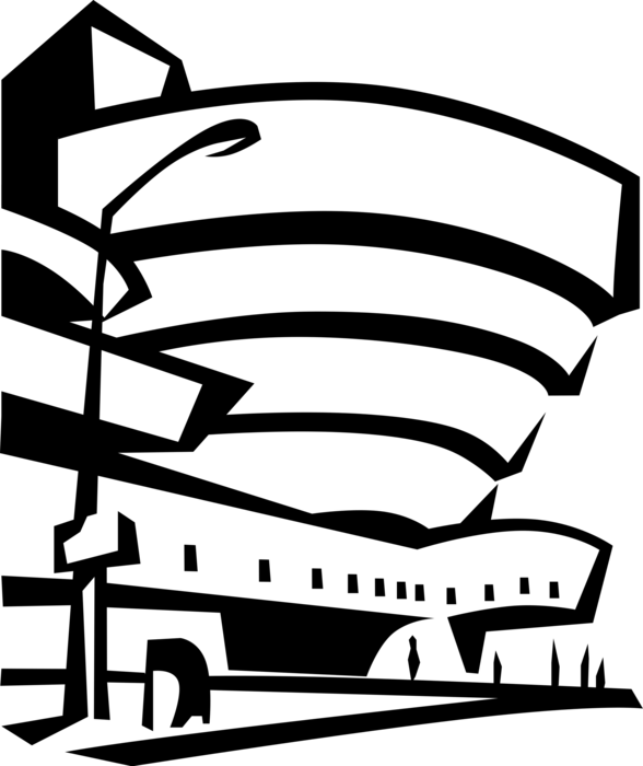 Vector Illustration of Solomon R. Guggenheim Museum Art Gallery Museum, New York City, New York