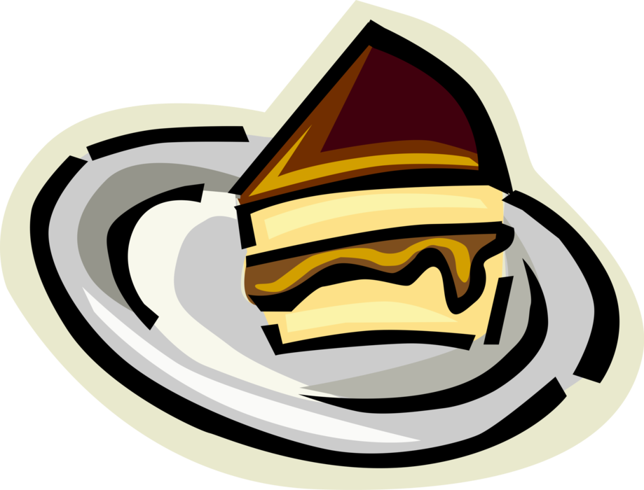Vector Illustration of Slice of Dessert Pie or Cake
