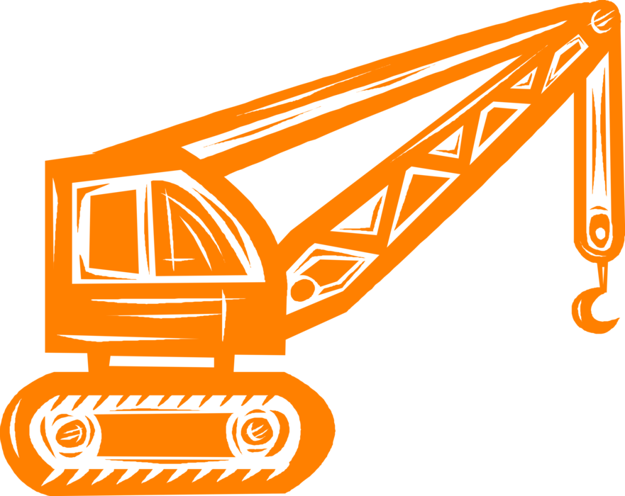 Vector Illustration of Construction Industry Crane Lifting Hook