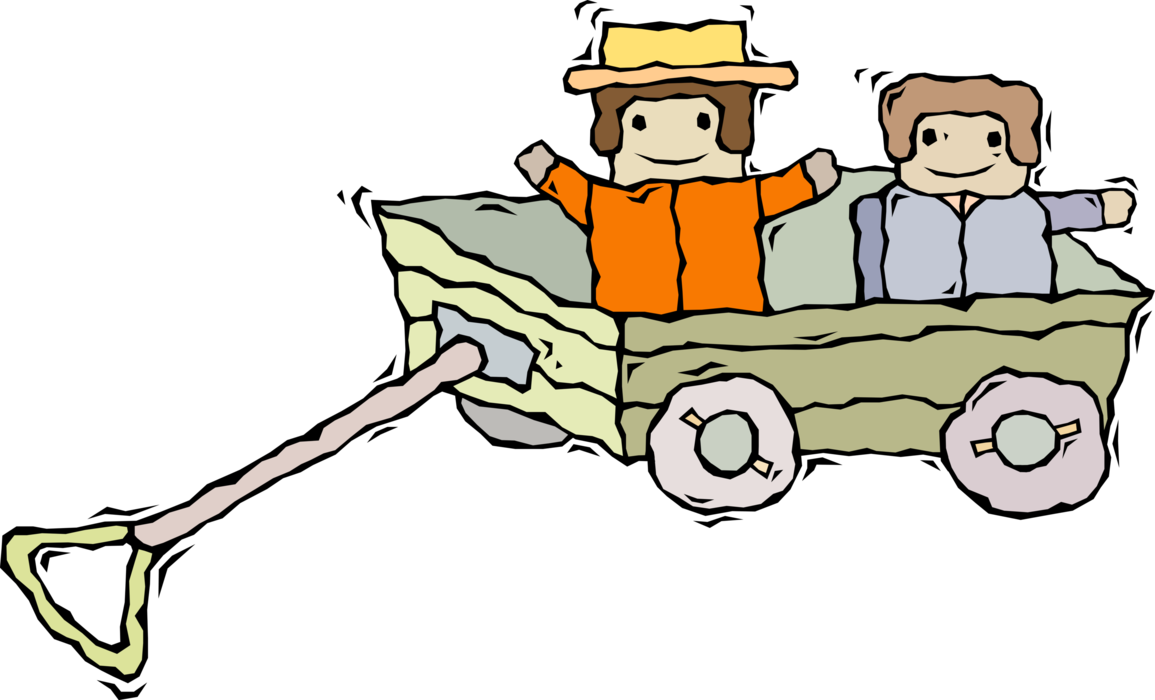 Vector Illustration of Child's Wagon Pull Toy
