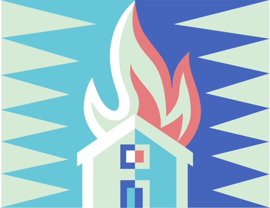 Vector Illustration of Housefire Burning House on Fire