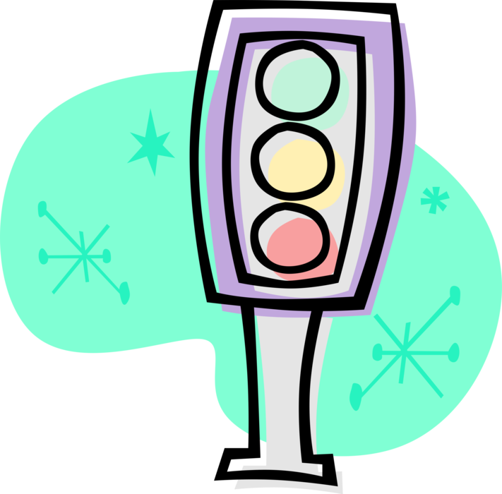 Vector Illustration of Traffic Light Signals or Stop Light Traffic Control Signalling Device