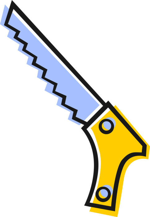 Vector Illustration of Carpentry and Woodworking Hand Saw used to Cut Wood