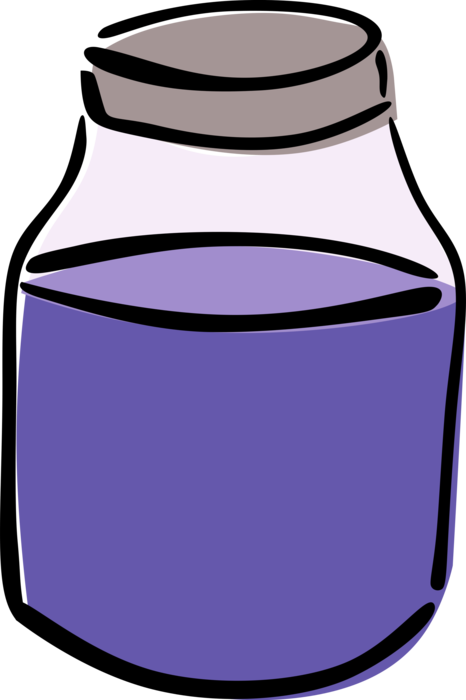 Vector Illustration of Bottle of Grape Juice