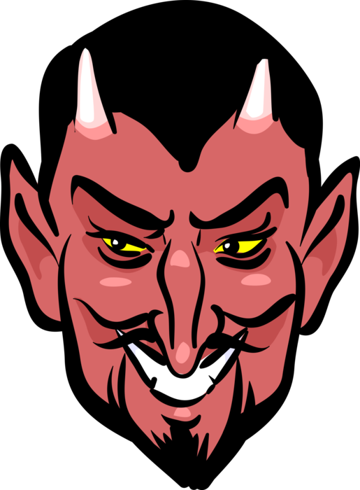 Vector Illustration of Satanic Supreme Spirit of Evil Prince of Darkness Satan Devil