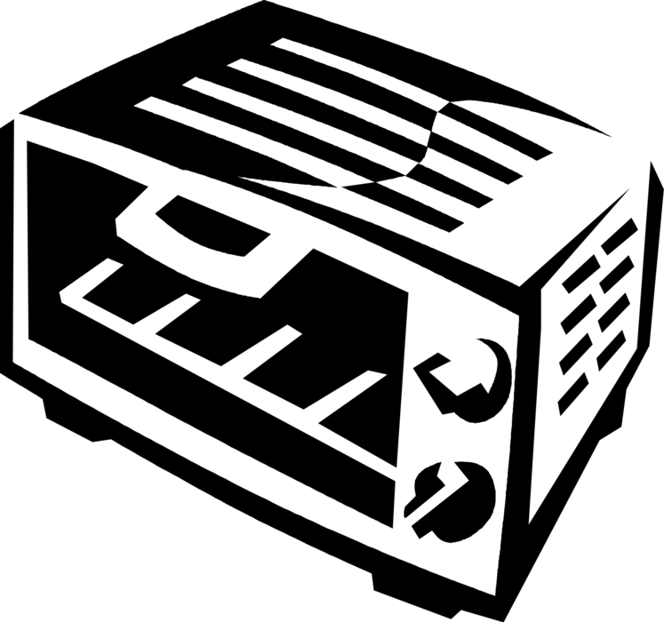 Vector Illustration of Kitchen Small Appliance Toaster Oven