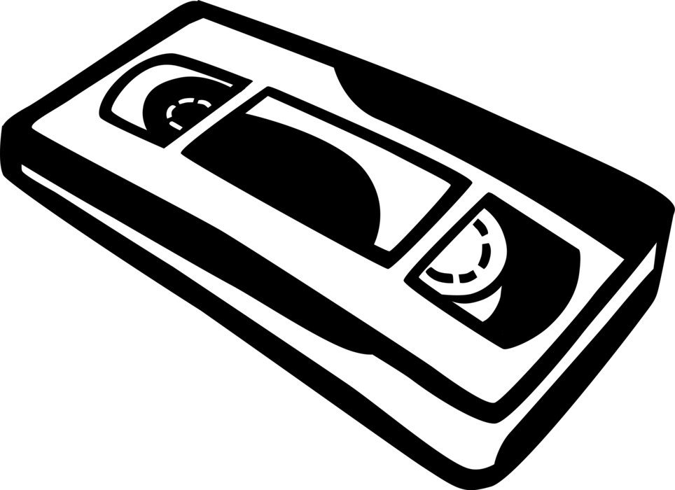 Vector Illustration of Videotape Magnetic Tape for Storing Motion Video Images