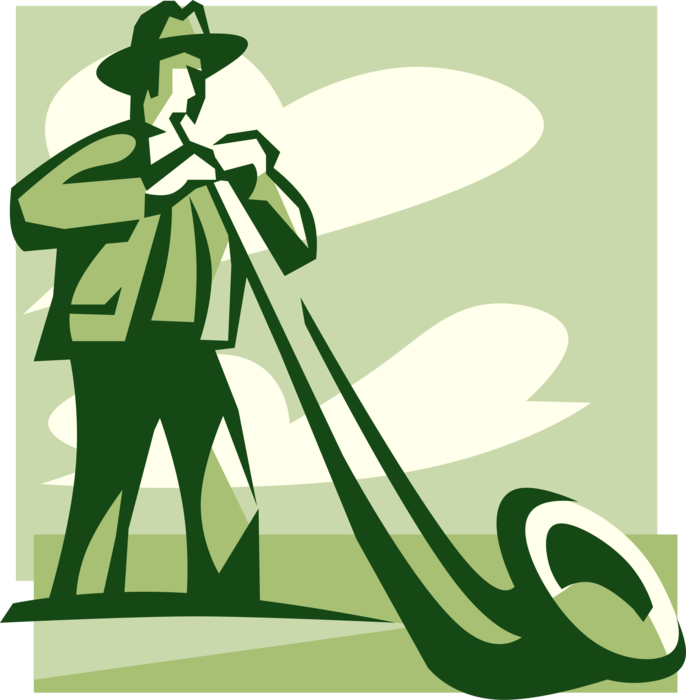 Vector Illustration of Alphorn or Alpenhorn Alpine Horn used by Mountain Dwellers in Switzerland