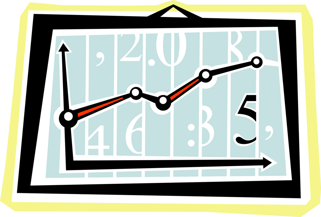 Vector Illustration of Sales and Marketing Presentation Graph