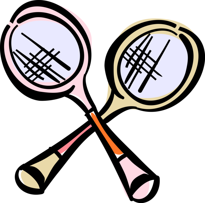Vector Illustration of Sport of Badminton Racket or Racquet