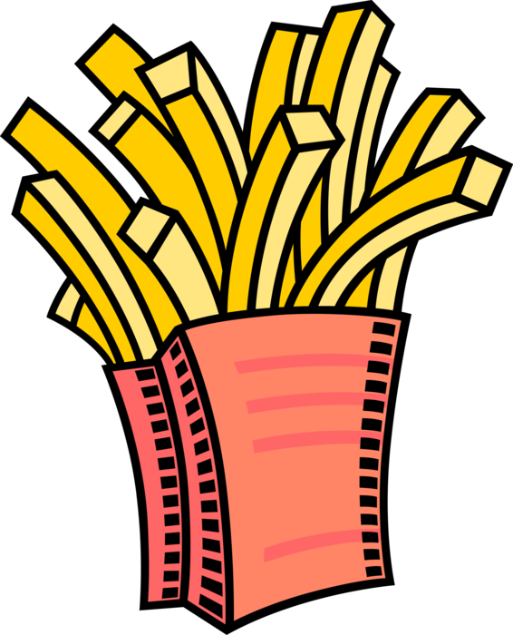 Vector Illustration of French-Fried Potatoes Fast Food French Fries