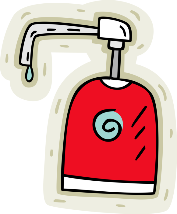 Vector Illustration of Liquid Hand Soap Pump Dispenser