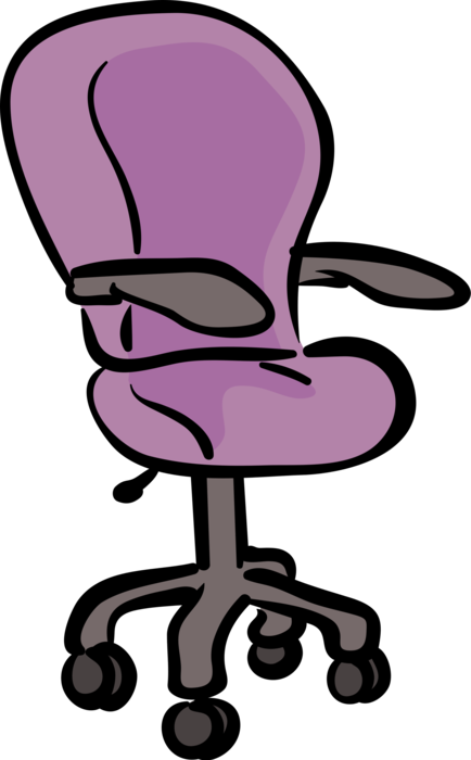 Vector Illustration of Office Furniture Chair on Wheels