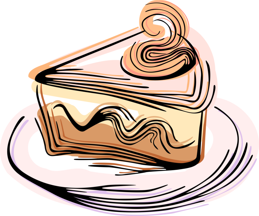 Vector Illustration of Baking Slice of Dessert Cake