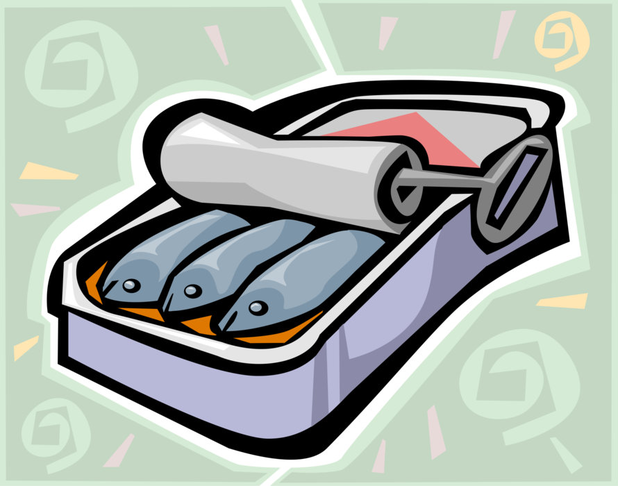 Vector Illustration of Tin or Can of Sardines Nutrient-Rich Fish