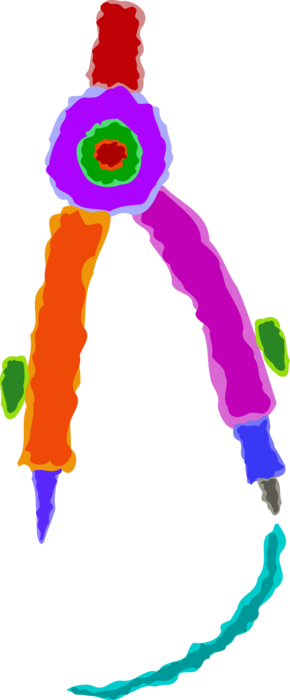 Vector Illustration of Measurement Compass used in Geometry, Navigation and Drafting