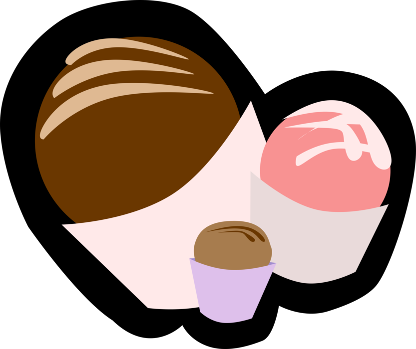 Vector Illustration of Sweet Dessert Baked Cupcake