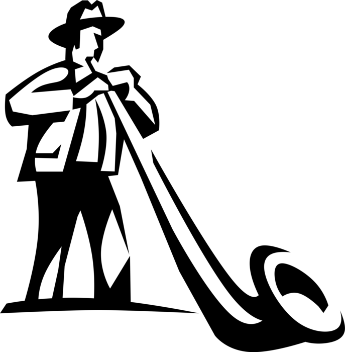 Vector Illustration of Alphorn or Alpenhorn Alpine Horn used by Mountain Dwellers in Switzerland