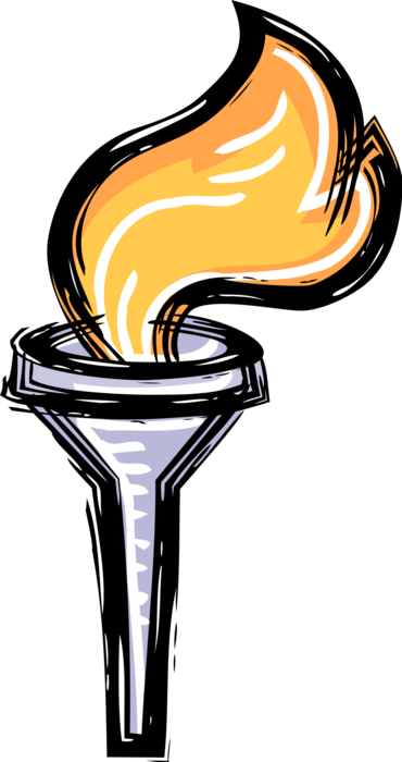 Vector Illustration of Olympic Flame Commemorates Theft of Fire from Greek God Zeus by Prometheus