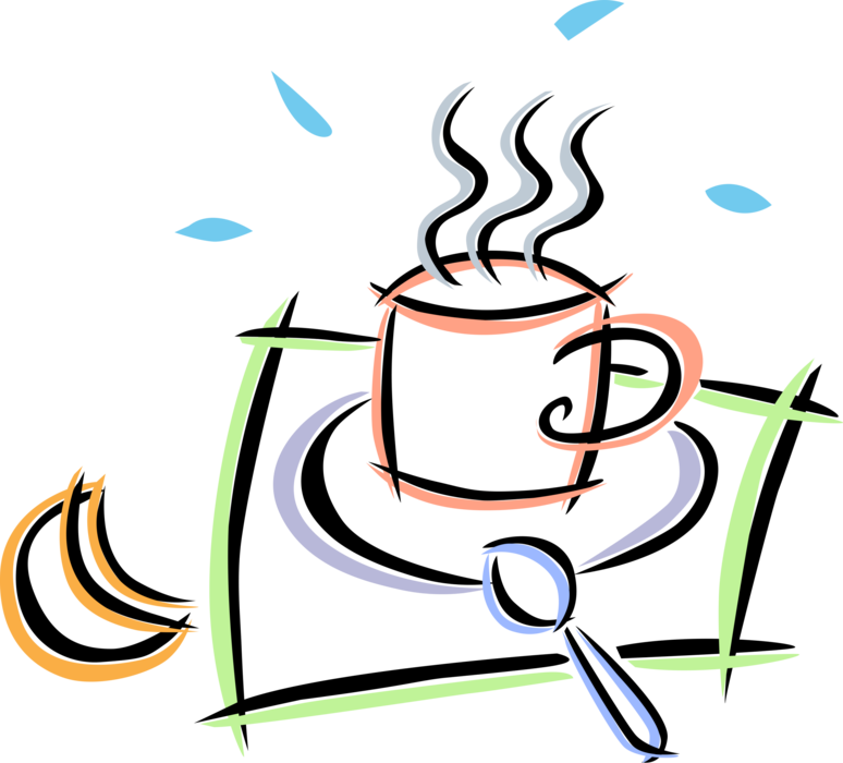 Vector Illustration of Cup of Coffee with Stir Spoon
