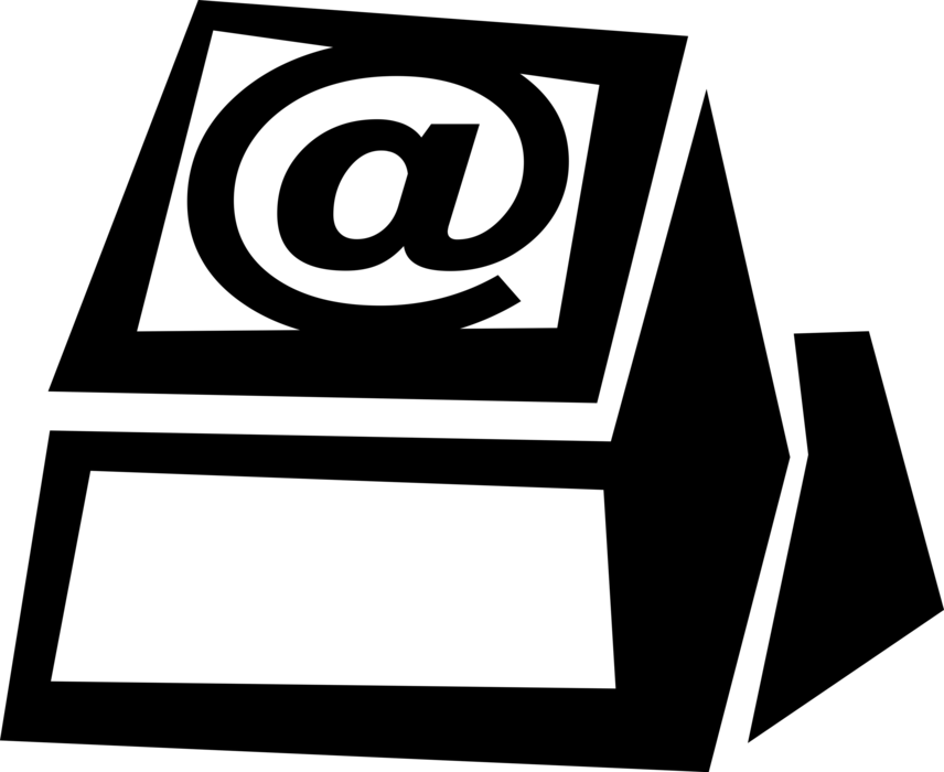 Vector Illustration of Computer Alphanumeric Data Input Keyboard @ Sign Email Key