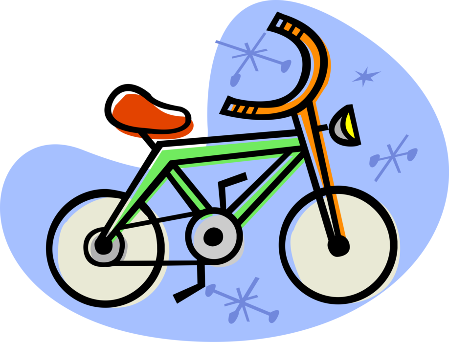 Vector Illustration of Bicycle Bike or Cycle Human-Powered, Pedal-driven, Single-Track Vehicle