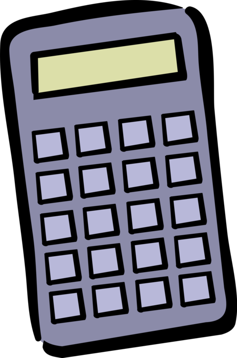 Vector Illustration of Calculator Portable Electronic Device Performs Basic Operations of Mathematics