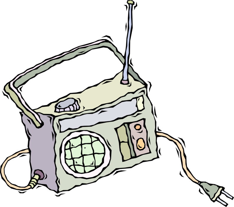 Vector Illustration of Radio for Receiving Broadcasts Over Airwaves