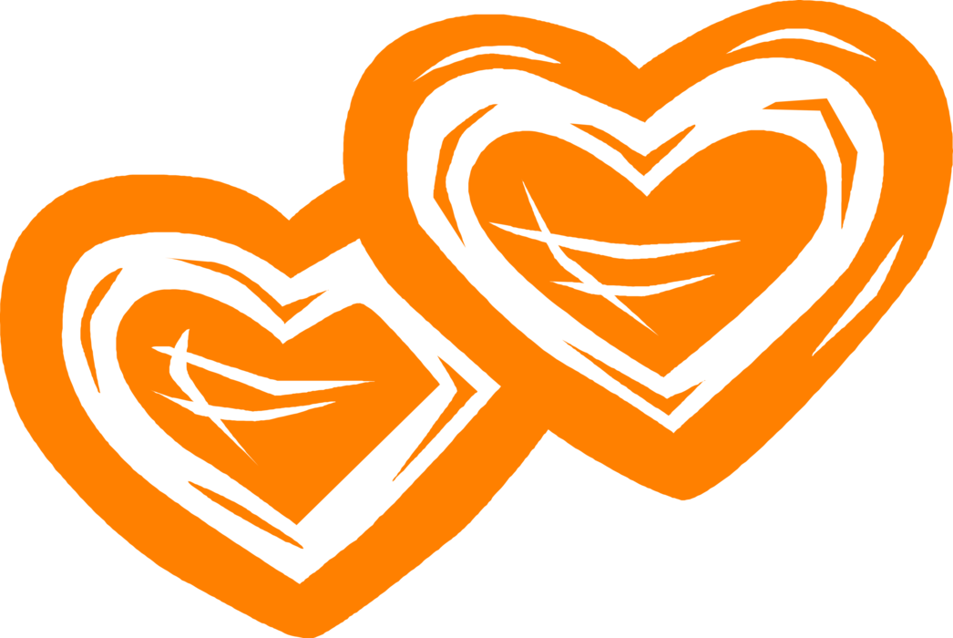 Vector Illustration of Romantic Love Hearts on Valentine's Day