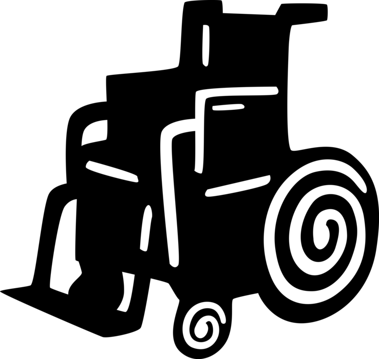 Vector Illustration of Wheelchair Mobility Device used by Injured or Disabled People