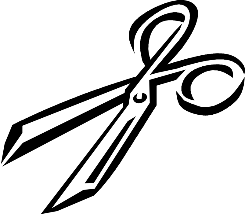 Vector Illustration of Scissors Hand-Operated Shearing Tools