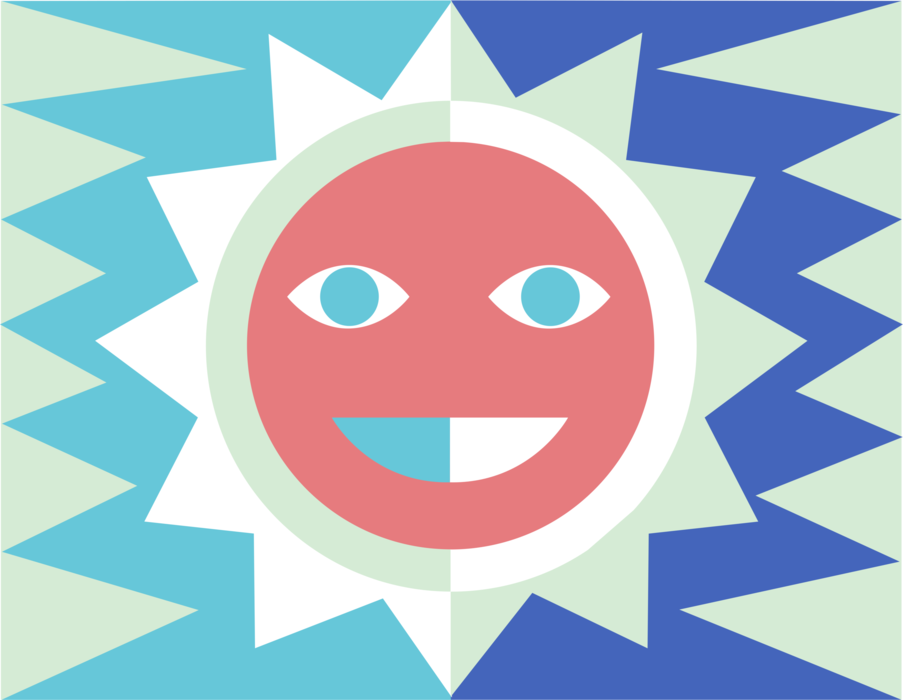 Vector Illustration of Weather Forecast Sun Sunny Day