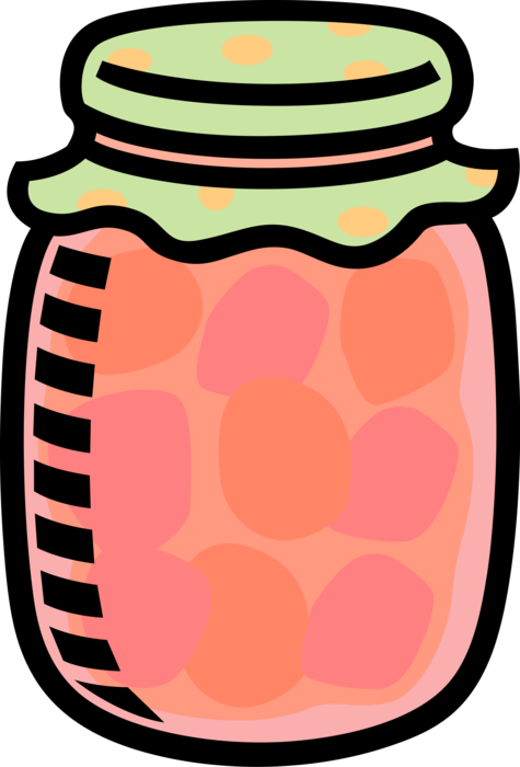 Vector Illustration of Jar of Homemade Preserve Jam of Jelly