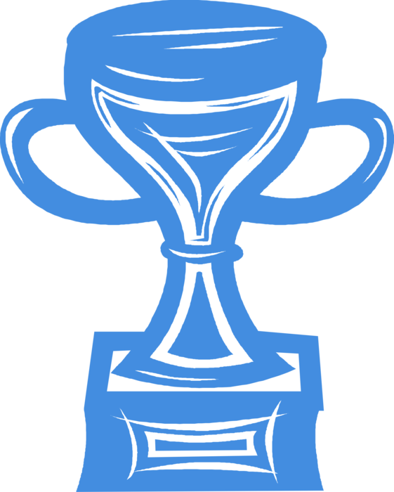 Vector Illustration of Winner's Trophy Cup Prize Award Recognizes Specific Achievement or Evidence of Merit