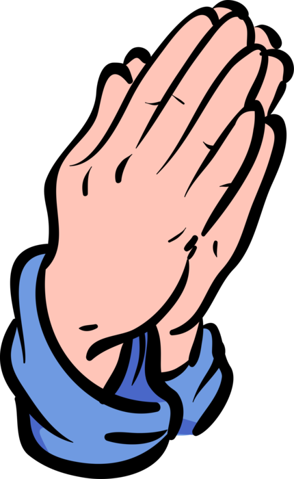Vector Illustration of Praying Hands Clasped Together Pray Religious Prayers