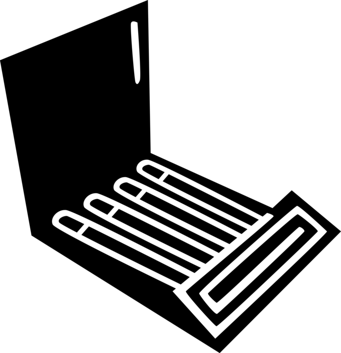 Vector Illustration of Book of Sulphur Matches Match Tool for Starting Fire