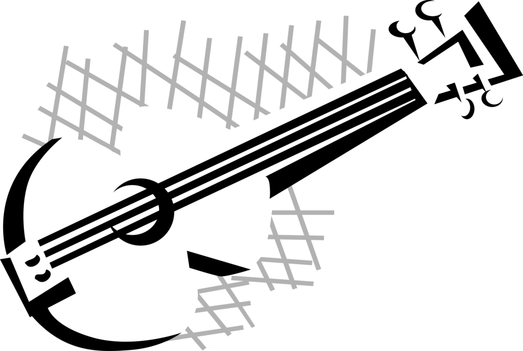 Vector Illustration of Acoustic Guitar Stringed Musical Instrument